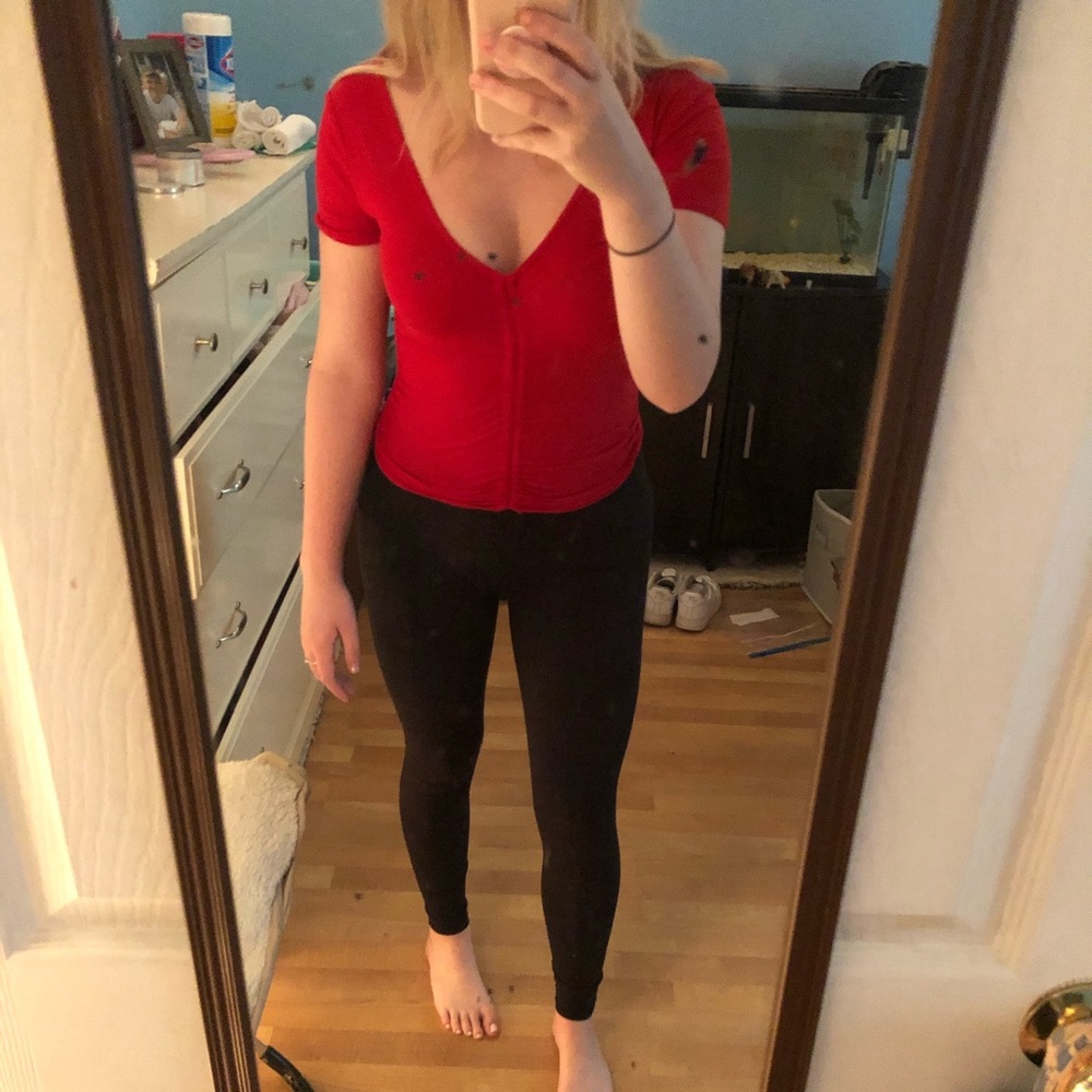 Soft Rouched red top